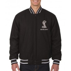 Shelby Black Wool Varsity Jacket